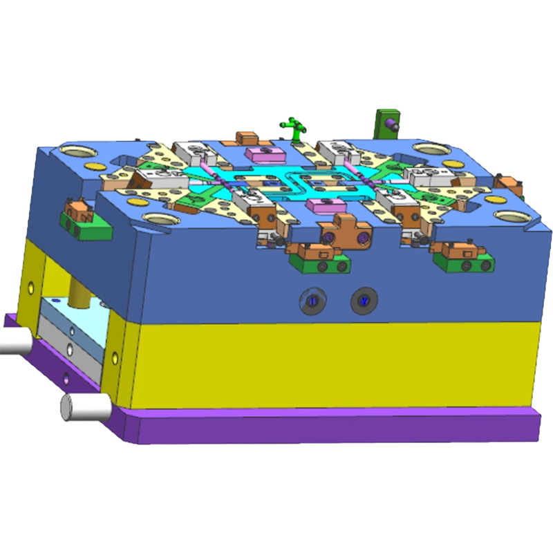 プラスチック 4 方向コネクタ射出成形部品